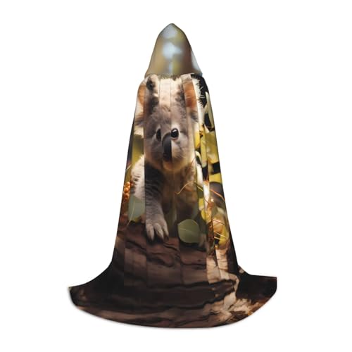 M Halloween Kapuzenumhang - Unisex Erwachsene Niedlich Koala Pflanze Druck Kostüm Umhang - Perfekt für Cosplay, Party, Karneval M Halloween Kapuzenumhang - Unisex Erwachsene Niedlich Koala Pflanze Druck Kostüm Umhang - Perfekt für Cosplay, Party, Karneval von hhxvcv