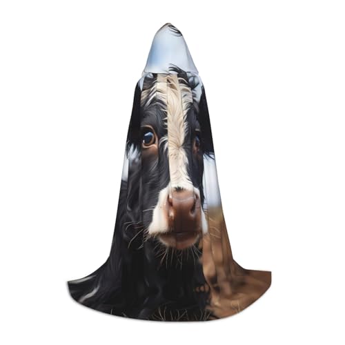 M Halloween Kapuzenumhang - Unisex Erwachsene Niedlich Kuh Druck Kostüm Umhang - Perfekt für Cosplay, Party, Karneval M Halloween Kapuzenumhang - Unisex Erwachsene Niedlich Kuh Druck Kostüm Umhang - Perfekt für Cosplay, Party, Karneval von hhxvcv