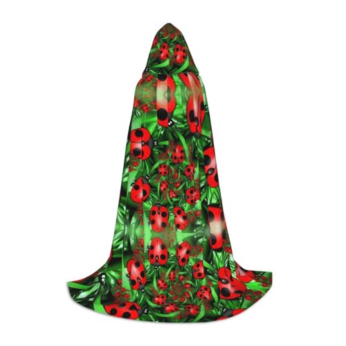 M Halloween Kapuzenumhang - Unisex Erwachsene Rot Marienkäfer Druck Kostüm Umhang - Perfekt für Cosplay, Party, Karneval M Halloween Kapuzenumhang - Unisex Erwachsene Rot Marienkäfer Druck Kostüm Umhang - Perfekt für Cosplay, Party, Karneval von hhxvcv