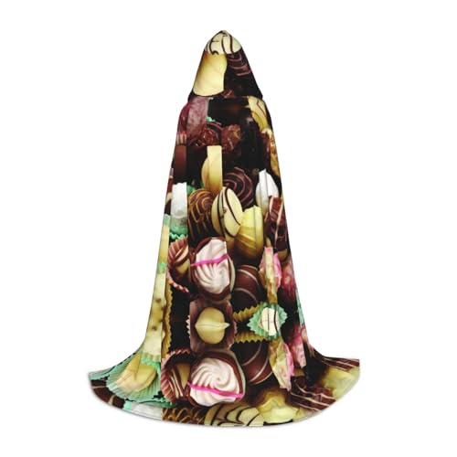 M Halloween Kapuzenumhang - Unisex Erwachsene Schokoladendruck Kostüm Umhang - Perfekt für Cosplay, Party, Karneval M Halloween Kapuzenumhang - Unisex Erwachsene Schokoladendruck Kostüm Umhang - Perfekt für Cosplay, Party, Karneval von hhxvcv