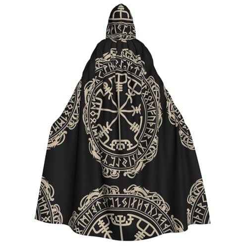 Magical Design Norse Runen Kompass Print Halloween Kapuzenumhang Kostüm Umhang für Party, Karneval, Comic Ausstellung, Maskerade – Unisex Erwachsene Magical Design Norse Runen Kompass Print Halloween Kapuzenumhang Kostüm Umhang für Party, Karneval, Comic Ausstellung, Maskerade – Unisex Erwachsene von hhxvcv