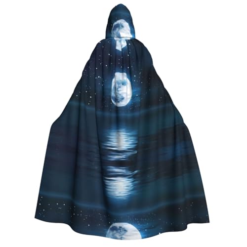 Nachthimmel Druck Halloween Kapuzenumhang Kostüm Umhang für Party, Karneval, Comic Ausstellung, Maskerade – Unisex Erwachsene von hhxvcv