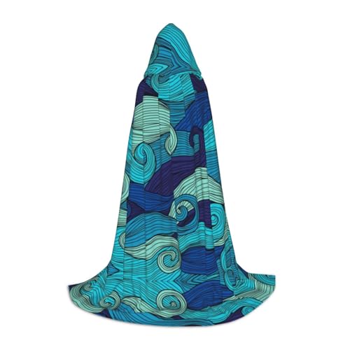 S Halloween Kapuzen Umhang - Unisex Erwachsene Ocean Wave Print Kostüm Umhang - Perfekt für Cosplay, Party, Karneval S Halloween Kapuzen Umhang - Unisex Erwachsene Ocean Wave Print Kostüm Umhang - Perfekt für Cosplay, Party, Karneval von hhxvcv