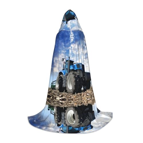 S Halloween Kapuzenumhang - Unisex Erwachsene Bauernhof Traktor Druck Kostüm Umhang - Perfekt für Cosplay, Party, Karneval S Halloween Kapuzenumhang - Unisex Erwachsene Bauernhof Traktor Druck Kostüm Umhang - Perfekt für Cosplay, Party, Karneval von hhxvcv