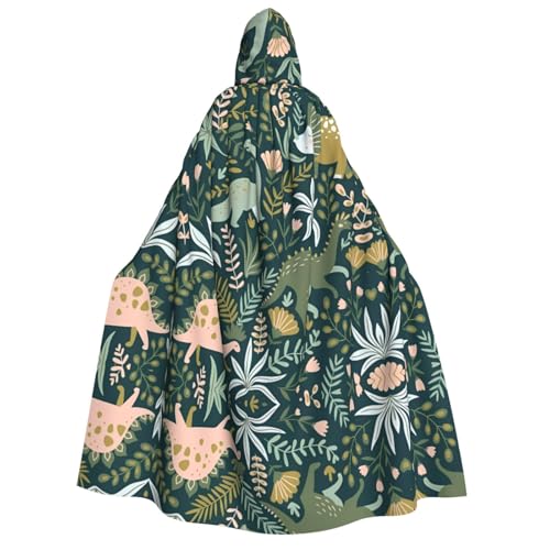 Süßer Dinosaurier-Druck, Halloween-Kapuzenumhang, Kostüm, Umhang für Party, Karneval, Comic-Ausstellung, Maskerade – Unisex Erwachsene von hhxvcv