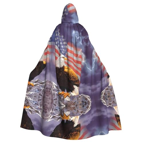 Unisex Erwachsene Halloween Kapuzenumhang - Adler mit USA-Flagge Volldruck Kostüm Umhang für Cosplay, Party und Themenveranstaltungen Unisex Erwachsene Halloween Kapuzenumhang - Adler mit USA-Flagge Volldruck Kostüm Umhang für Cosplay, Party und Themenveranstaltungen von hhxvcv