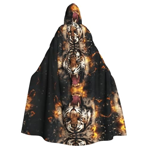 Unisex Erwachsene Halloween Kapuzenumhang - Brüllender Tiger Volldruck Kostüm Umhang für Cosplay, Party und Themenveranstaltungen Unisex Erwachsene Halloween Kapuzenumhang - Brüllender Tiger Volldruck Kostüm Umhang für Cosplay, Party und Themenveranstaltungen von hhxvcv