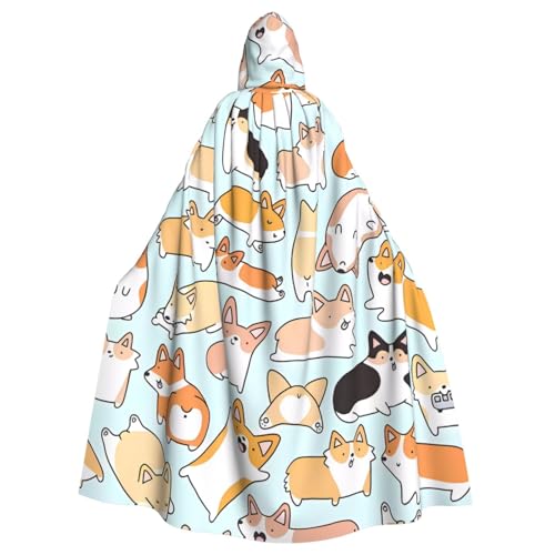 Unisex Erwachsene Halloween Kapuzenumhang - Corgi-Muster Volldruck Kostüm Umhang für Cosplay, Party und Themenveranstaltungen Unisex Erwachsene Halloween Kapuzenumhang - Corgi-Muster Volldruck Kostüm Umhang für Cosplay, Party und Themenveranstaltungen von hhxvcv