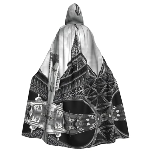 Unisex Erwachsene Halloween Kapuzenumhang - Eiffelturm Volldruck Kostüm Umhang für Cosplay, Party und Themenveranstaltungen Unisex Erwachsene Halloween Kapuzenumhang - Eiffelturm Volldruck Kostüm Umhang für Cosplay, Party und Themenveranstaltungen von hhxvcv