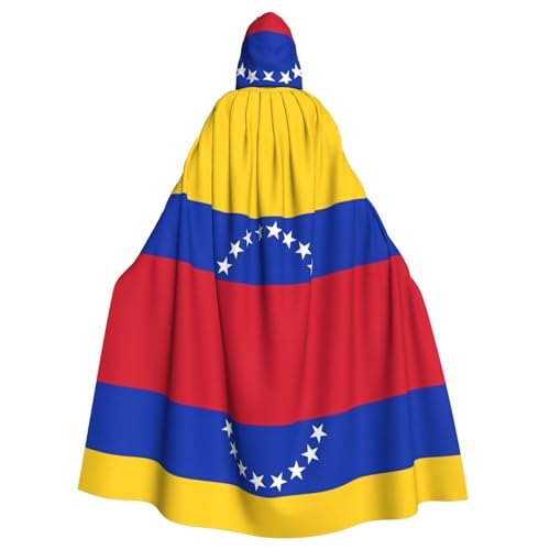 Unisex Erwachsene Halloween Kapuzenumhang - Flagge von Venezuela Volldruck Kostüm Umhang für Cosplay, Party und Themenveranstaltungen von hhxvcv