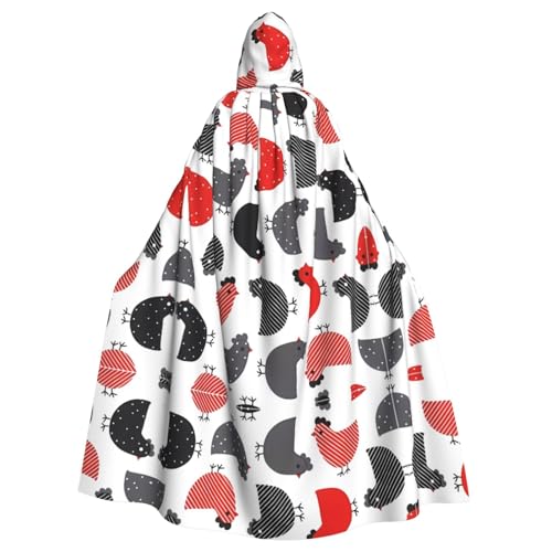 Unisex Erwachsene Halloween Kapuzenumhang - Kreativer Cartoon-Huhn Volldruck Kostüm Umhang für Cosplay, Party und Themenveranstaltungen Unisex Erwachsene Halloween Kapuzenumhang - Kreativer Cartoon-Huhn Volldruck Kostüm Umhang für Cosplay, Party und Themenveranstaltungen von hhxvcv