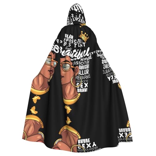 Unisex Erwachsene Halloween Kapuzenumhang - Melanin Afro-Frau Volldruck Kostüm Umhang für Cosplay, Party und Themenveranstaltungen Unisex Erwachsene Halloween Kapuzenumhang - Melanin Afro-Frau Volldruck Kostüm Umhang für Cosplay, Party und Themenveranstaltungen von hhxvcv