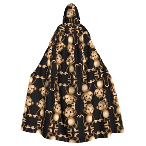 Unisex Erwachsene Halloween Kapuzenumhang - Niedlicher Affe Volldruck Kostüm Umhang für Cosplay, Party und Themenveranstaltungen Unisex Erwachsene Halloween Kapuzenumhang - Niedlicher Affe Volldruck Kostüm Umhang für Cosplay, Party und Themenveranstaltungen von hhxvcv
