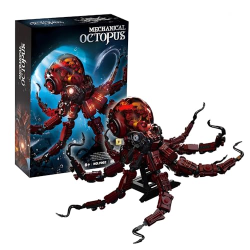 Mechanischer Oktopus Bausteine Sets, 882 Klemmbausteine Maschinenbau Meerestiere Sammlung Modellbausatz, MOC Konstruktionsspielzeug für Kinder, Jungen und Mädchen Mechanischer Oktopus Bausteine Sets, 882 Klemmbausteine Maschinenbau Meerestiere Sammlung Modellbausatz, MOC Konstruktionsspielzeug für Kinder, Jungen und Mädchen von highdar