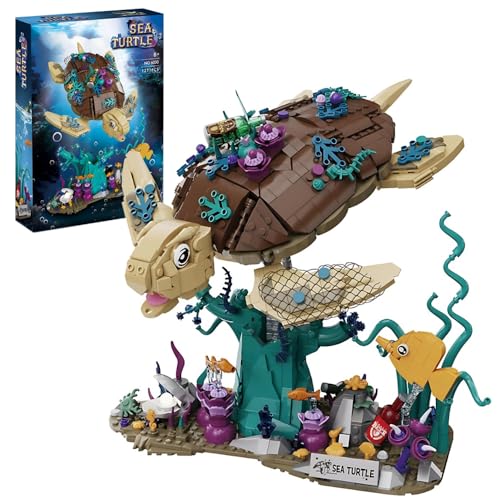 Meeresschildkröte Bausteine Sets, 1271 Klemmbausteine Meerestier Modellbausatz, MOC Konstruktionsspielzeug für Kinder, Jungen und Mädchen Meeresschildkröte Bausteine Sets, 1271 Klemmbausteine Meerestier Modellbausatz, MOC Konstruktionsspielzeug für Kinder, Jungen und Mädchen von highdar