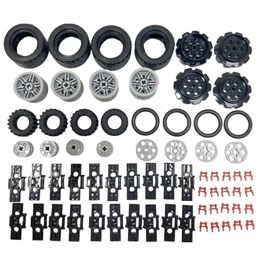 Technic Ersatzteile, Technische Teile Sets, Technic Rad und Reifenset, 68-teiliges Technic Reifen- und Felgenset, DIY-Zubehör, Kompatibel mit Lgo Technic Ersatzteile, Technische Teile Sets, Technic Rad und Reifenset, 68-teiliges Technic Reifen- und Felgenset, DIY-Zubehör, Kompatibel mit Lgo von highdar
