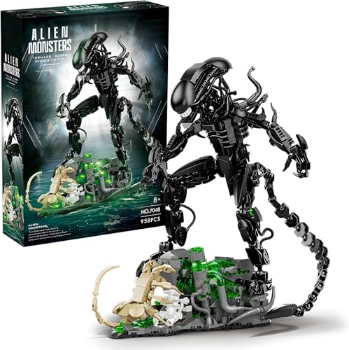Xenomorph Bausteine, Bausets von Actionfiguren für Erwachsene mit Stützbasis und Facehugger, Horrorgeschenke von Außerirdischen Monstern – 958 Stück Xenomorph Bausteine, Bausets von Actionfiguren für Erwachsene mit Stützbasis und Facehugger, Horrorgeschenke von Außerirdischen Monstern – 958 Stück von highdar