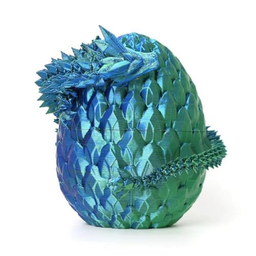highdar 3D Gedrucktes Drachenei Geheimnisvolle Drachen Spielzeug, Überraschungs Drachenei mit Drache im Inneren, 3D Gedruckter Easter Dracheneier Wohnkultur (22cm,Blaugrün) von highdar