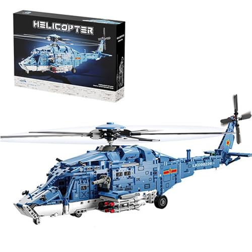 highdar Kampfhubschrauber Bausteine Bausatz, 1711 Klemmbausteine Militärflugzeug Baustein Set, Flugzeugmodell, Sammlerstück, Heimdekoration, Geschenk für Erwachsene und Kinder ab 14 Jahren von highdar