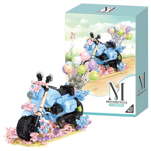 highdar Technik Motorrad Spielzeug Modellbausatz, 610 Klemmbausteine Supermotorrad Bausteine, Collectible Motorcycle Model Kit Cool Decor Ideal Gifts for Boys Girls Aged 6+ (Blau) von highdar