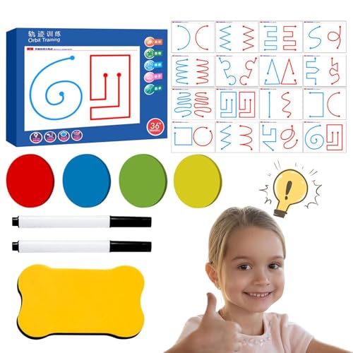 Arbeitsbuch Vorschule - Löschbares Tracing-Arbeitsbuch - Wiederverwendbares Aktivitätsbuch, Lernspielzeug Brettbücher für die Entwicklung des Gehirns von higyee