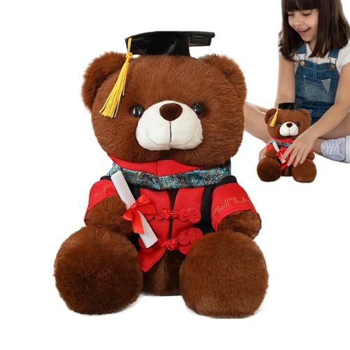 higyee Abschlussbär Plüsch, Abschlussbär Stofftiere - Weicher Bärplüsch - 11-Zoll-Stofftierpuppe mit & Zertifikat, Klasse von 2025 Freunden Spielzeug für das Schuljahr von higyee