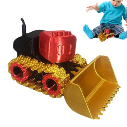 higyee BAU-LKW-Spielzeug, Bulldozer-Spielzeug für Jungen | 3D-gedrucktes Ornament, bewegliches Bulldozer-Spielzeug für Kinder,Desktop-Ornament, BAU-Radlader-Spielzeug für Schlafsaal, Wohnzimmer, von higyee