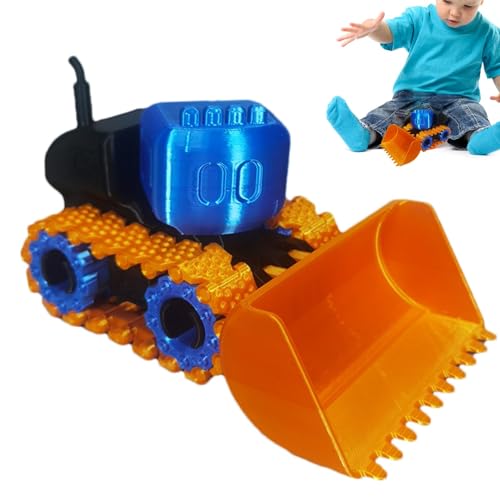 higyee Bulldozer-Konstruktionsspielzeug, 3D-gedrucktes Bulldozer-Spielzeug,3D-gedrucktes Ornament, bewegliches Bulldozer-Spielzeug für Kinder | Sammelfiguren in Frontlader-LKW-Form für Wohnzimmer, von higyee