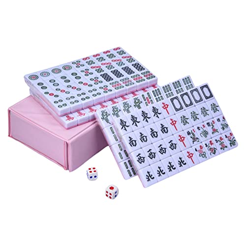 higyee Chinesisches Mahjong-Set - Mahjong-Spielset | Tragbares, verschleißfestes traditionelles chinesisches Multiplayer-Brettspiel für Frauen und Männer von higyee