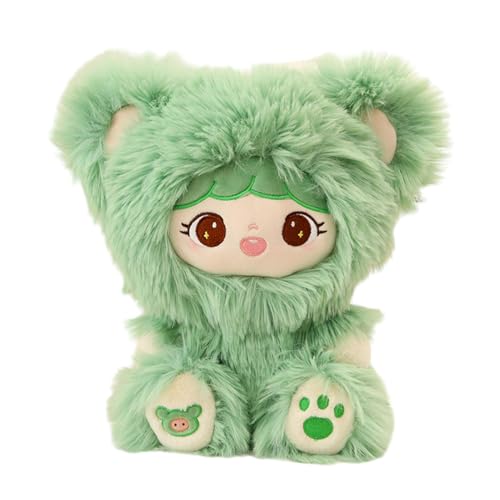 higyee Gefüllte Plüschmädchenpuppe, Plüsch Babypuppenmädchen - Niedliche weiche Kuschellappen Mädchen tragen Lange Haare Outfit - Kuschel Babypuppenspielzeug für Heimautos Regale von higyee