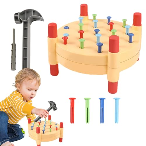 higyee Kleinkindhammer, Kinderhammerspielzeug | Buntes Montessori Hämmerspielzeug mit Klammern - Entwicklungspädagogisches interaktives Spiel für Jungen und Mädchen von higyee
