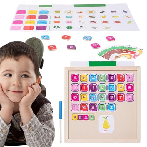 higyee Lern-ABC-Puzzle aus Holz | Magnetisches Alphabet-Puzzle -Spielzeug - Tragbares Feinmotorik-Kleinkind-Vorschulspiel, Spielzeug für Kinder von higyee