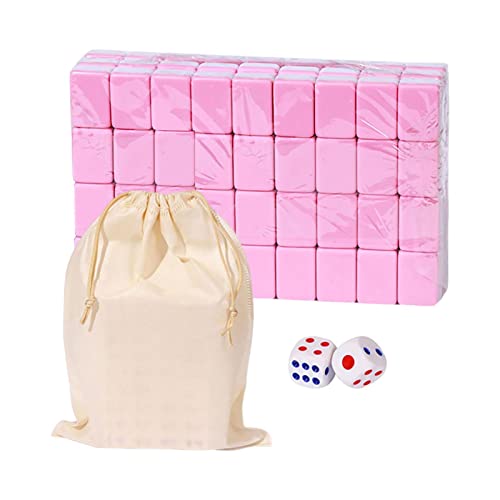 higyee Mini Mahjong | Traditionelles Mini-Reise-Brettspiel mit Aufbewahrungstasche – 144 Mahjong Tiles Brettspiel für Familienunterhaltung, tragbare Mahjong-Sets aus Melaminharz von higyee