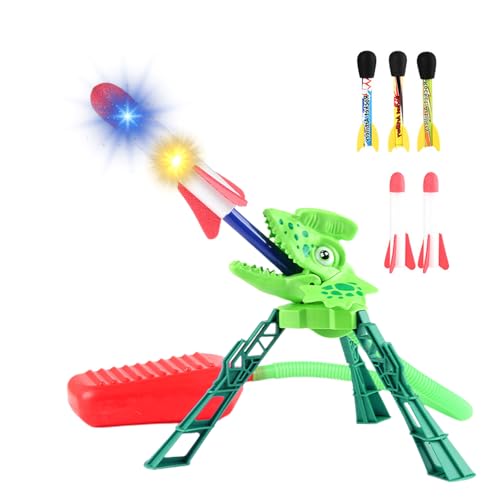 higyee Raketenwerfer Kinder-Outdoor-Spielzeug | Luftbetriebenes Cartoon-Dinosaurier-STEM-Spielzeug - Gartenspielzeug Raketen Kinderspielzeug STEM-Spielzeug, Weihnachts-Osterei-Geschenke von higyee