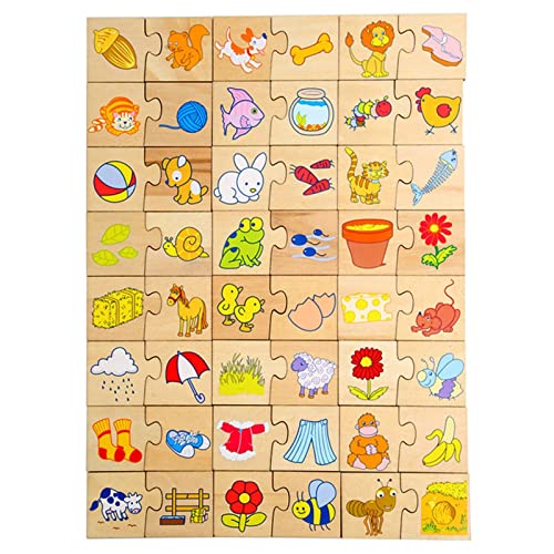higyee Tierpuzzle für Kinder,Puzzles mit Tiermotiven - Holz-Kinder-Matching-Spiel | Hand-Auge-Koordinations-Matching-Spiel, lustiges Kinderspielzeug für Bildung, Klassenzimmer, Geburtstagsgeschenk ab von higyee