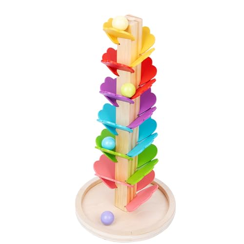 hindraem Regenbogen Tropfen Ball Drop Spielzeug Pädagogisches Musical Baum Für Kinder Bunter Musical Baum Holz Sound Baum von hindraem