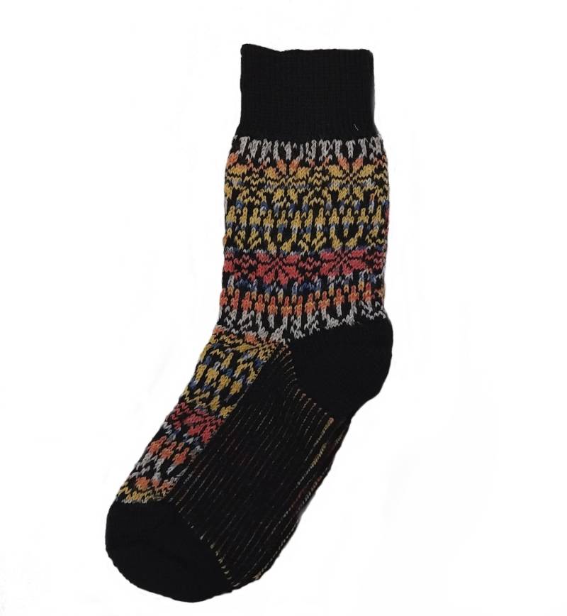 Hirsch Erwachsenensocken Norweger Sternenmuster - 36-37 Schwarz-Fancy von hirsch natur
