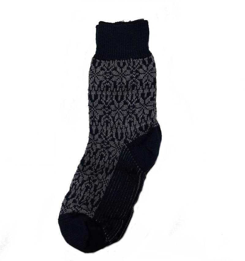 Hirsch Erwachsenensocken Norweger Sternenmuster - 40-41 Blau-Grau von hirsch natur