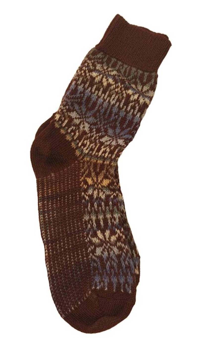 Hirsch Erwachsenensocken Norweger Sternenmuster - Andorra-Bunt 40-41 von hirsch natur