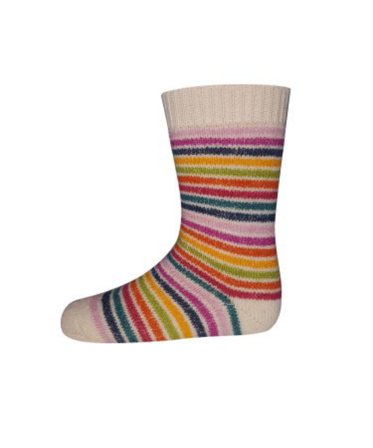Hirsch Erwachsenensocken mit Plüsch - Rainbow-Warrior - 44-46 Natur (Rainbow) von hirsch natur