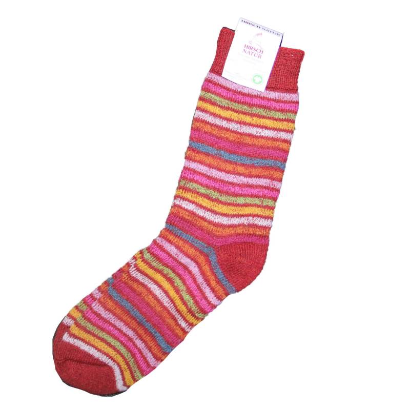Hirsch Erwachsenensocken mit Plüsch - Rainbow-Warrior - Mohnmeliert (Rainbow) 44-46 von hirsch natur