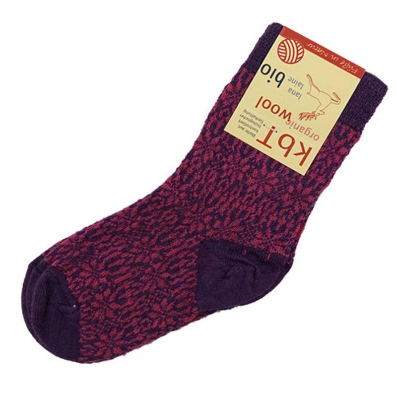 Hirsch Feinstricksocken mit Sternenmuster für Kinder - Lila/Pink 22-23 von hirsch natur
