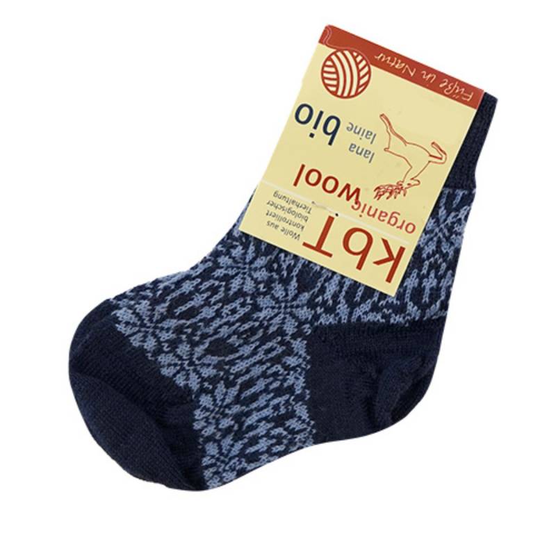 Hirsch Feinstricksocken mit Sternenmuster für Kinder - Marine/Sky 32-33 von hirsch natur