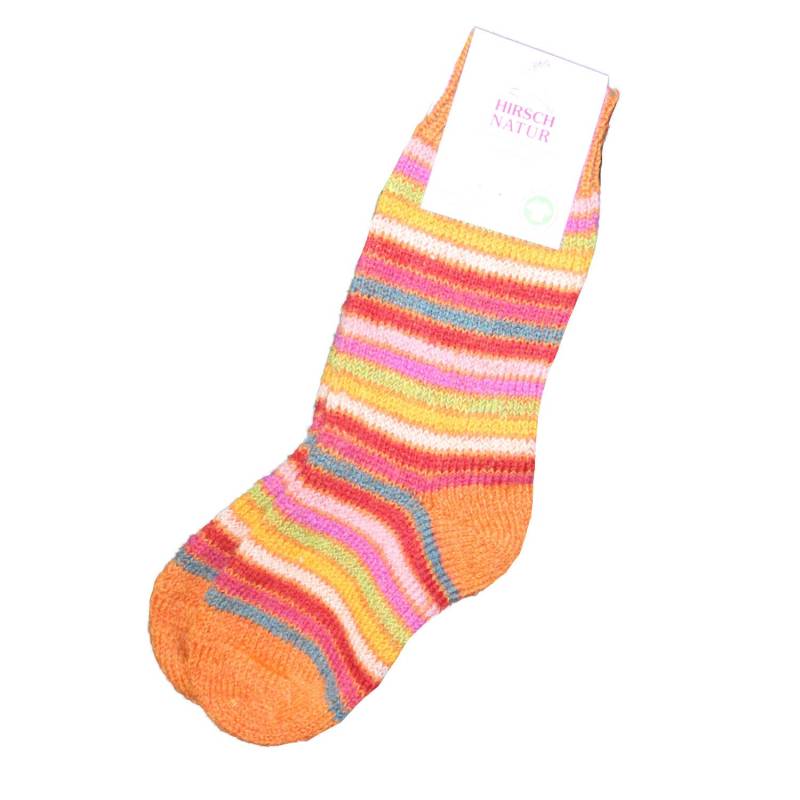 Hirsch Kindersocken mit Plüsch - Rainbow-Kids - 15-17 Mangomeliert von hirsch natur