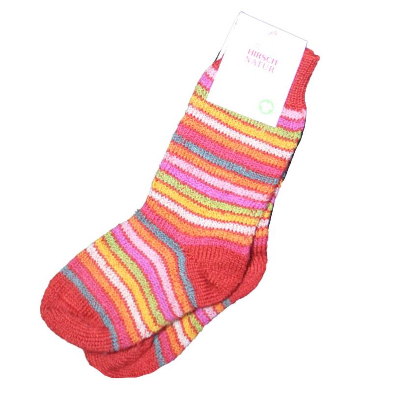 Hirsch Kindersocken mit Plüsch - Rainbow-Kids - 15-17 Mohnmeliert von hirsch natur