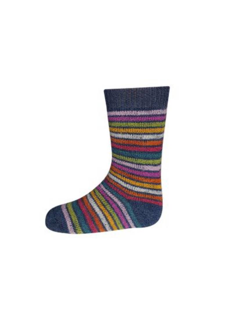 Hirsch Kindersocken mit Plüsch - Rainbow-Kids - Jeans (Rainbow) 15-17 von hirsch natur