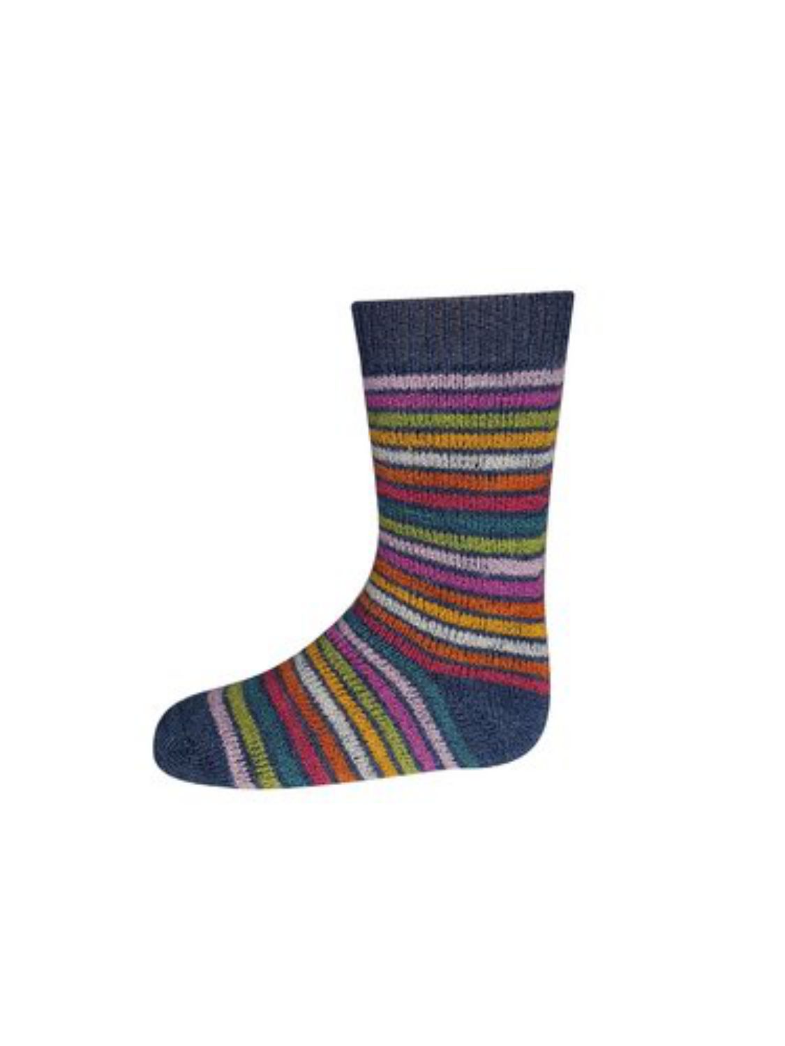 Hirsch Kindersocken mit Plüsch - Rainbow-Kids - Jeans (Rainbow) 31-32 von hirsch natur