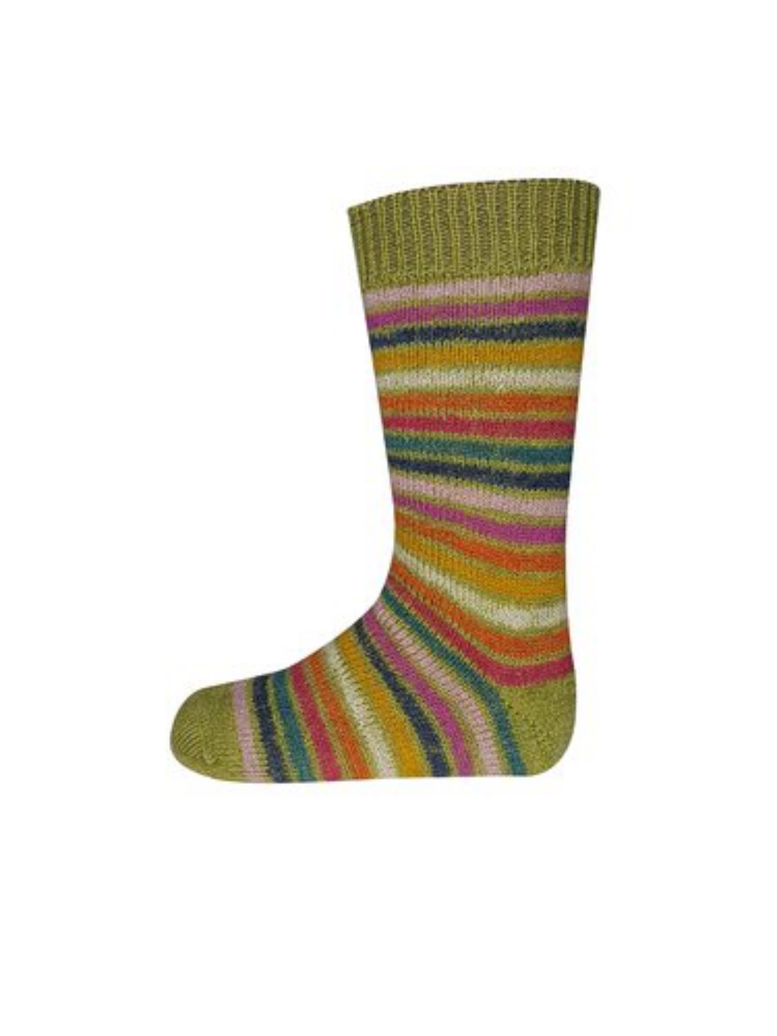 Hirsch Kindersocken mit Plüsch - Rainbow-Kids - Maigrün (Rainbow) 21-22 von hirsch natur