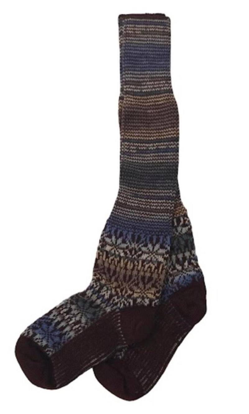 Hirsch Kniestrümpfe Norweger Sternenmuster (Größe 36-37) - Andorra / Bunt von hirsch natur