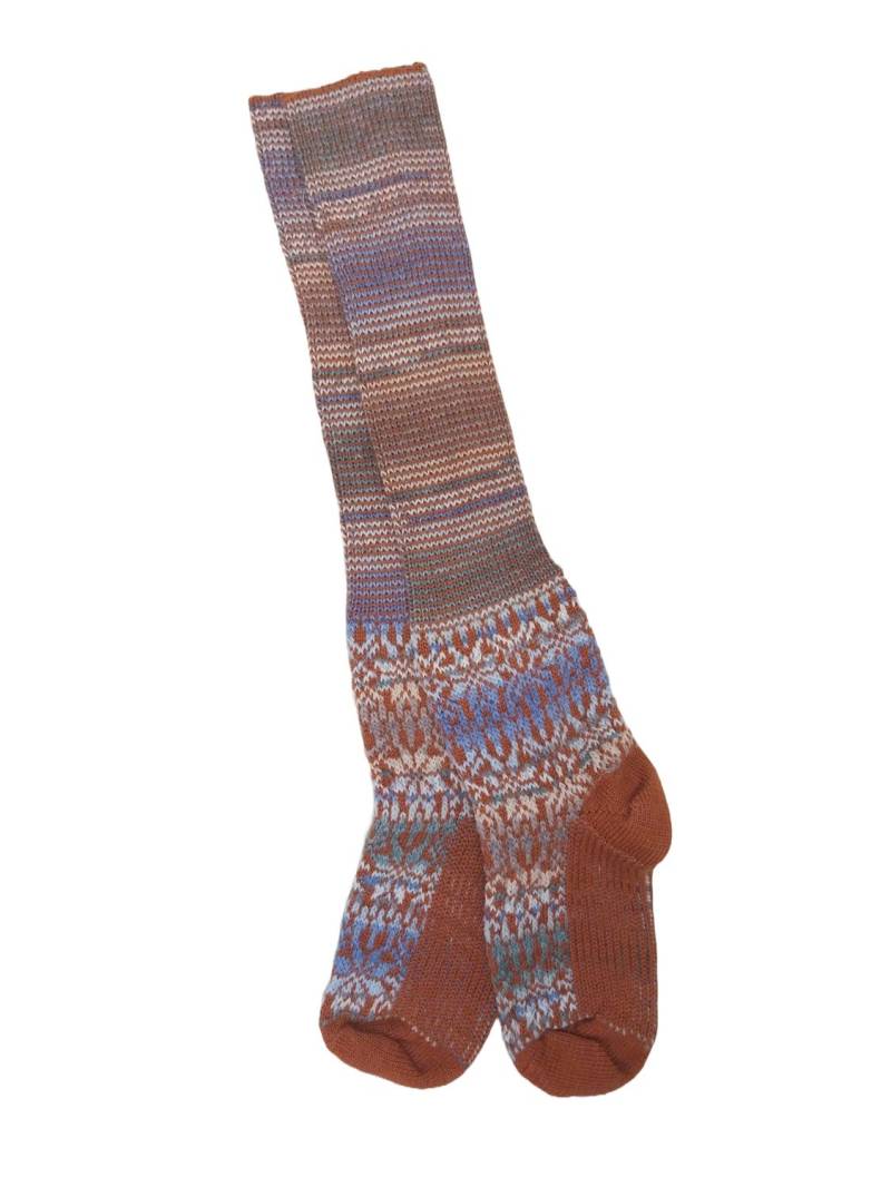 Hirsch Kniestrümpfe Norweger Sternenmuster (Größe 36-37) - Begonnie / Bunt von hirsch natur